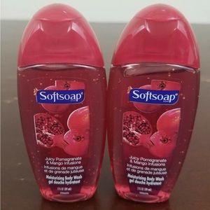 Softsoap Body Wash Lot of 2 Juicy Pomegranate & Mango Infusion 2 fl oz RARE HTF